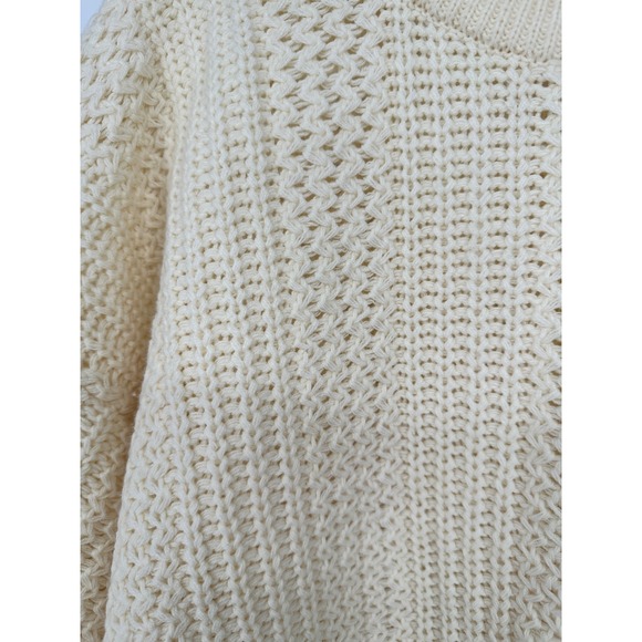 VTG Windridge Cream Knit Sweater Size L Cozy Textured Chunky - Picture 2 of 5